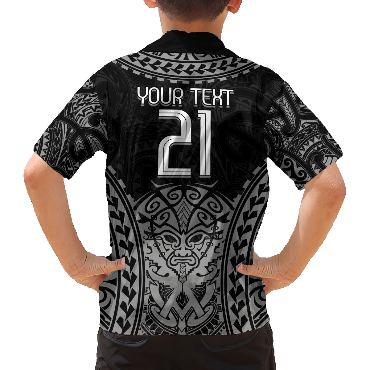 Custom New Zealand Rugby Family Matching Off The Shoulder Long Sleeve Dress and Hawaiian Shirt Maori All Black Warrior Tribal Tattoo