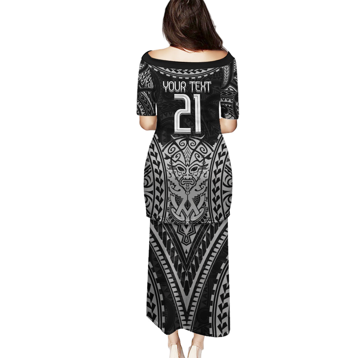 Custom New Zealand Rugby Family Matching Puletasi and Hawaiian Shirt Maori All Black Warrior Tribal Tattoo