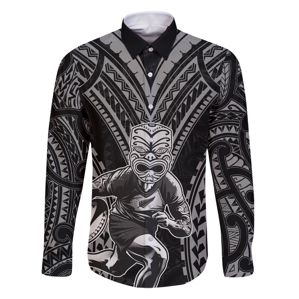 Custom New Zealand Rugby Family Matching Tank Maxi Dress and Hawaiian Shirt Maori All Black Warrior Tribal Tattoo