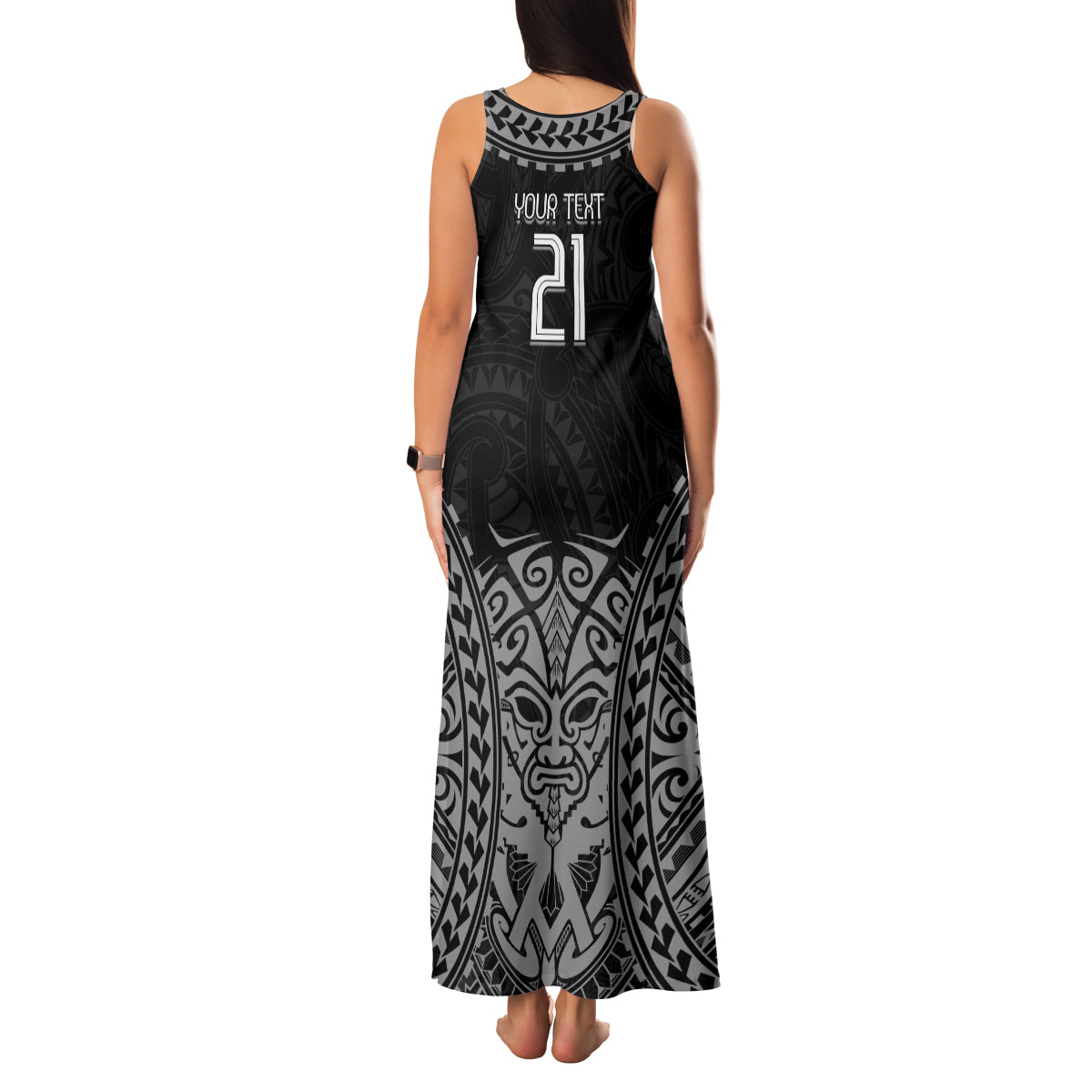 Custom New Zealand Rugby Family Matching Tank Maxi Dress and Hawaiian Shirt Maori All Black Warrior Tribal Tattoo