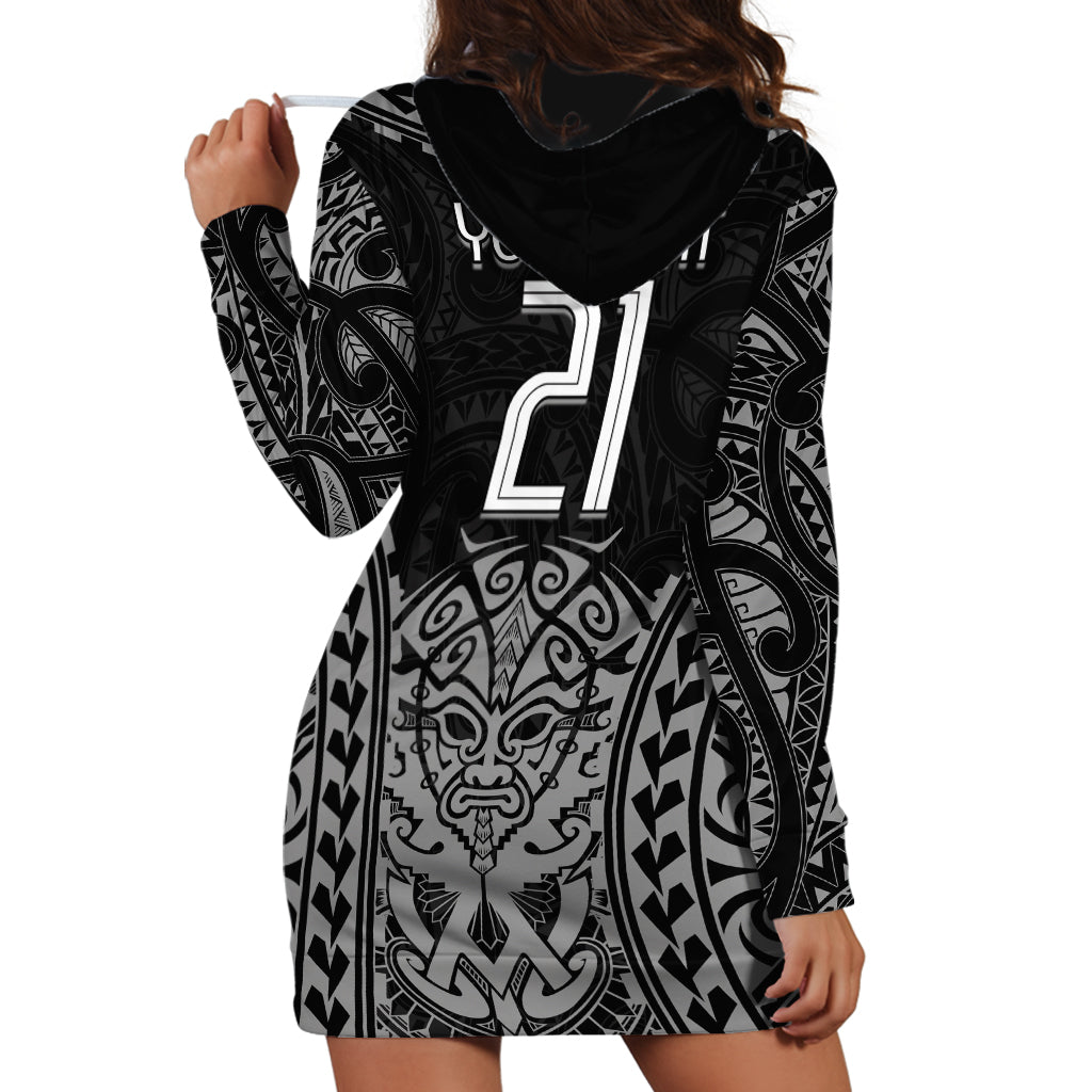 Custom New Zealand Rugby Hoodie Dress Maori All Black Warrior Tribal Tattoo - Vibe Hoodie Shop