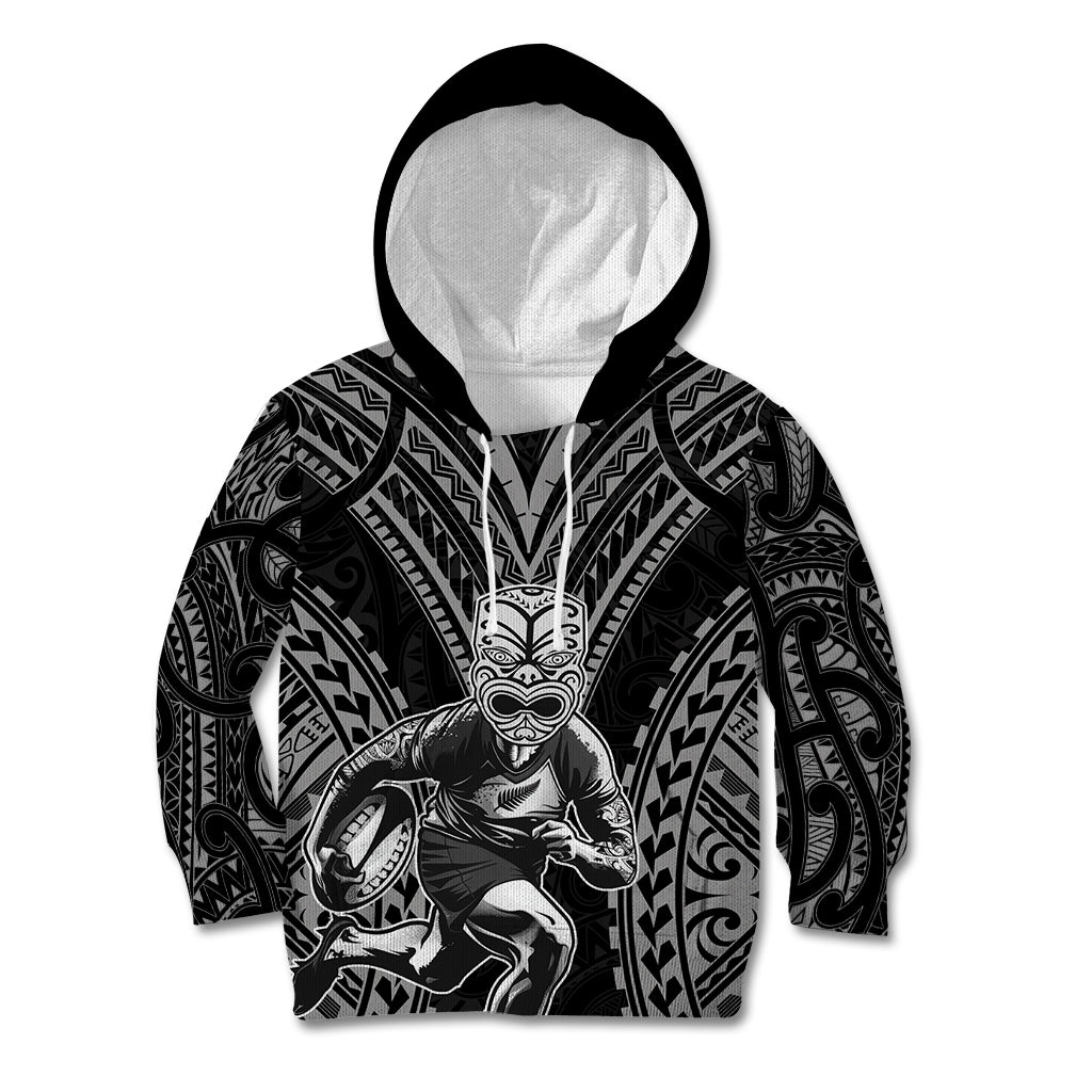 Custom New Zealand Rugby Kid Hoodie Maori All Black Warrior Tribal Tattoo - Vibe Hoodie Shop