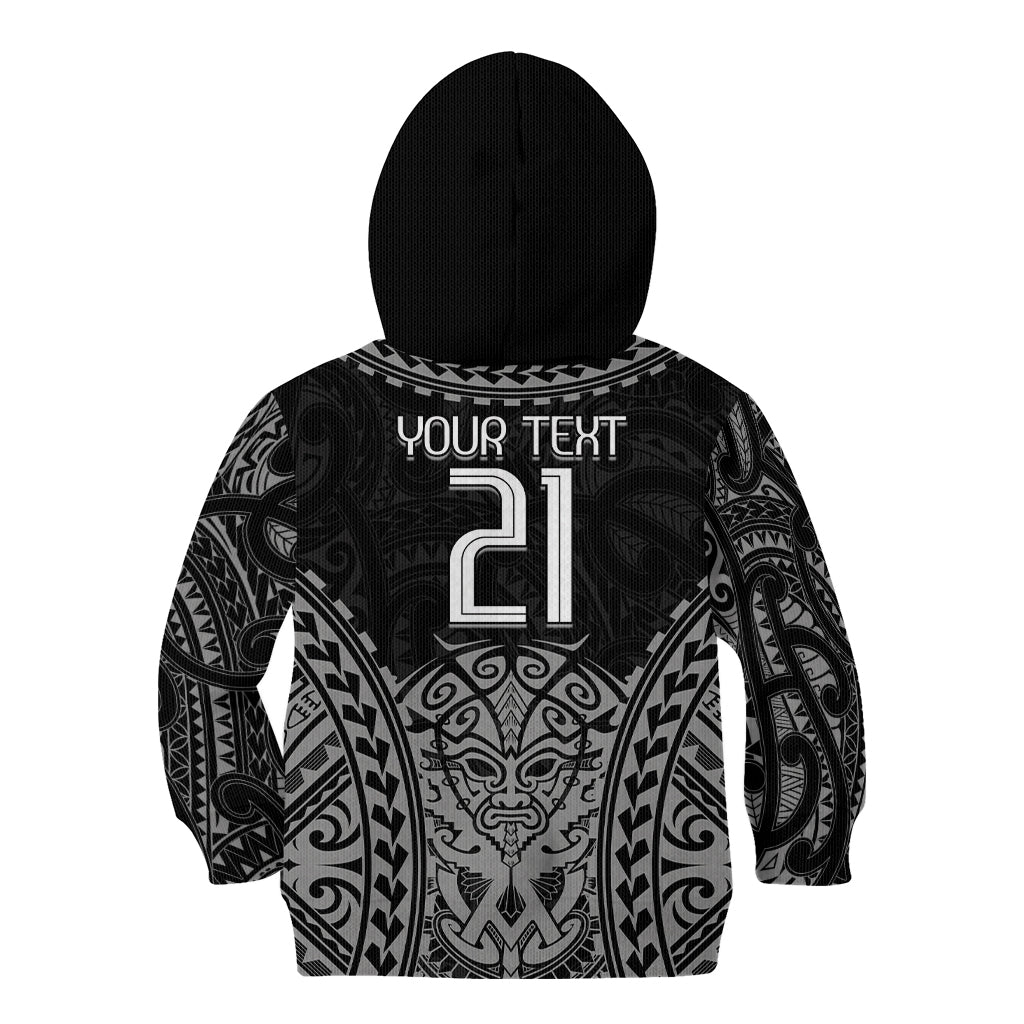 Custom New Zealand Rugby Kid Hoodie Maori All Black Warrior Tribal Tattoo - Vibe Hoodie Shop
