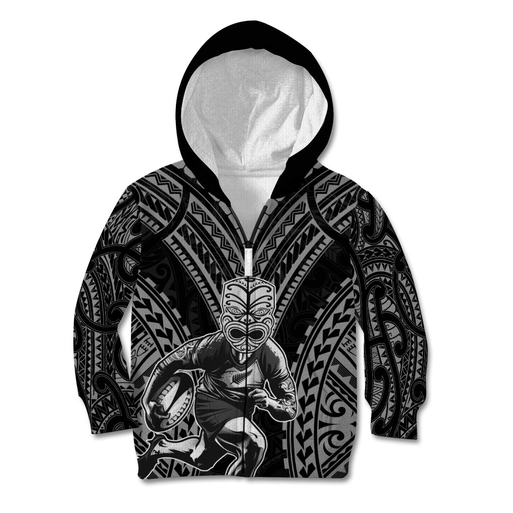 Custom New Zealand Rugby Kid Hoodie Maori All Black Warrior Tribal Tattoo - Vibe Hoodie Shop