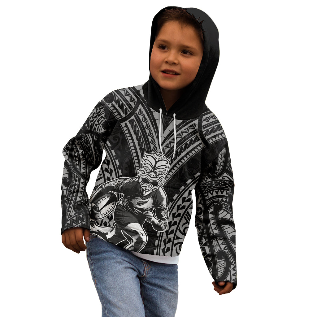 Custom New Zealand Rugby Kid Hoodie Maori All Black Warrior Tribal Tattoo - Vibe Hoodie Shop