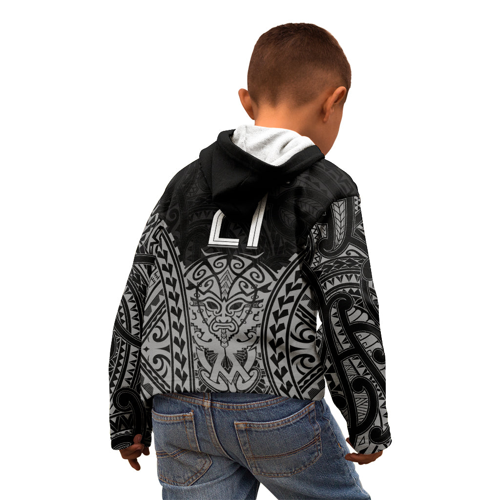 Custom New Zealand Rugby Kid Hoodie Maori All Black Warrior Tribal Tattoo - Vibe Hoodie Shop
