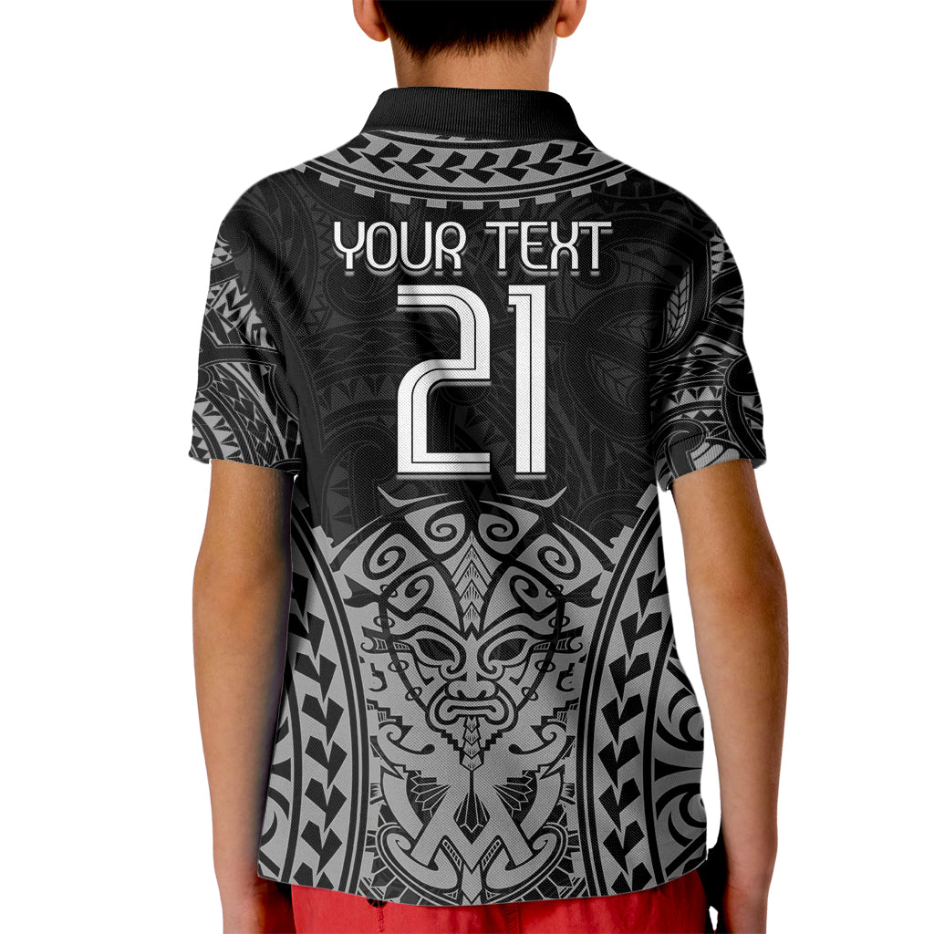 Custom New Zealand Rugby Kid Polo Shirt Maori All Black Warrior Tribal Tattoo - Vibe Hoodie Shop