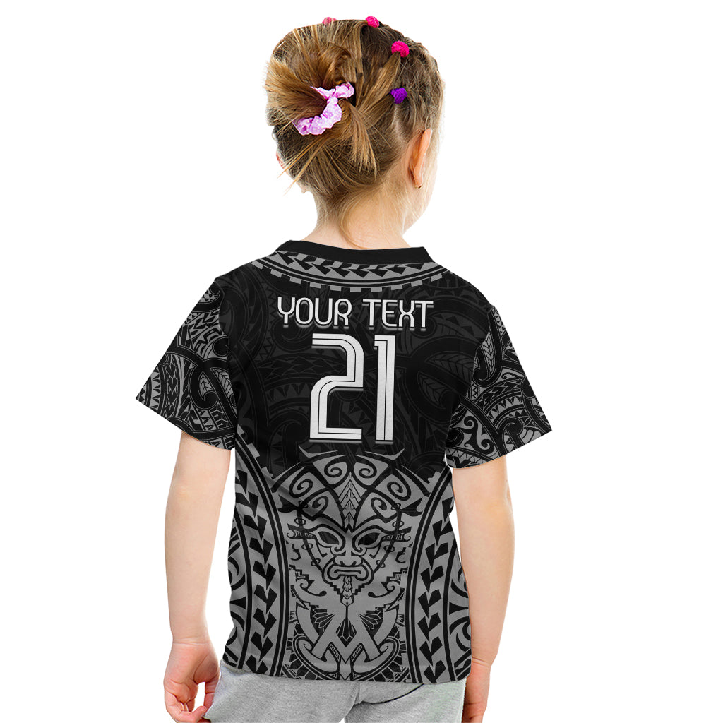Custom New Zealand Rugby Kid T Shirt Maori All Black Warrior Tribal Tattoo - Vibe Hoodie Shop