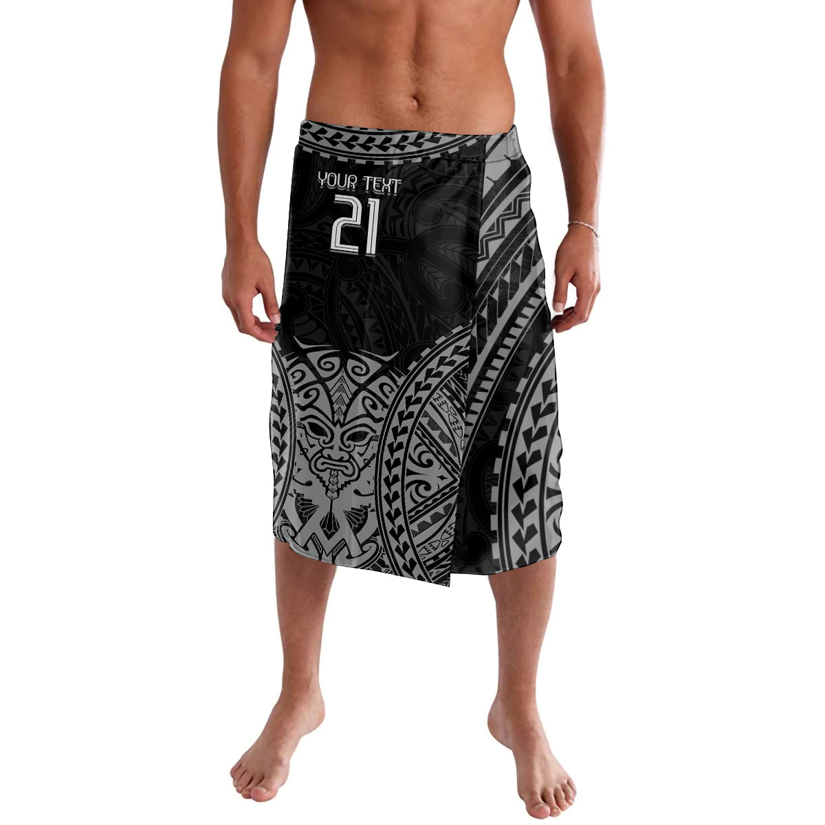 Custom New Zealand Rugby Lavalava Maori All Black Warrior Tribal Tattoo