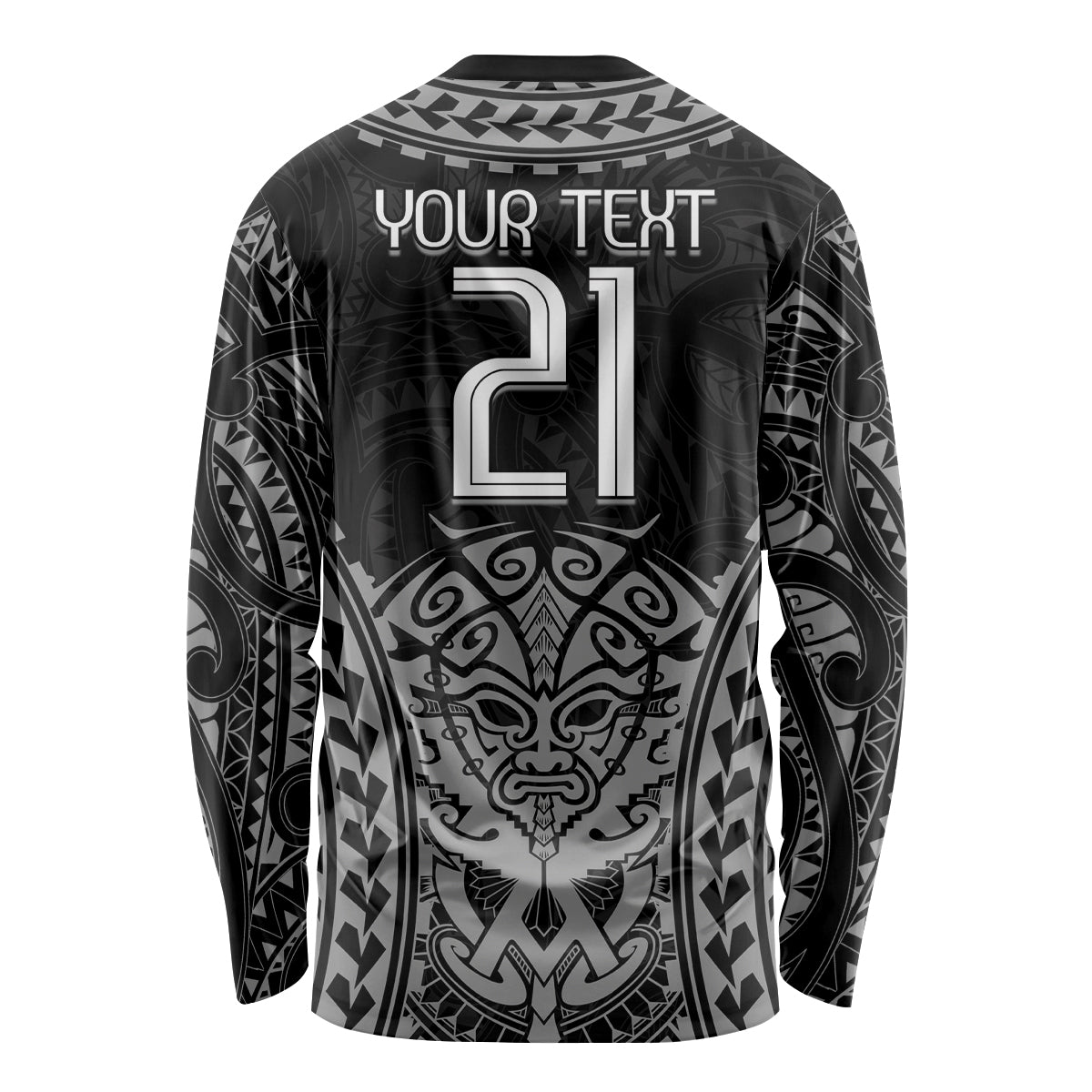 Custom New Zealand Rugby Long Sleeve Shirt Maori All Black Warrior Tribal Tattoo - Vibe Hoodie Shop
