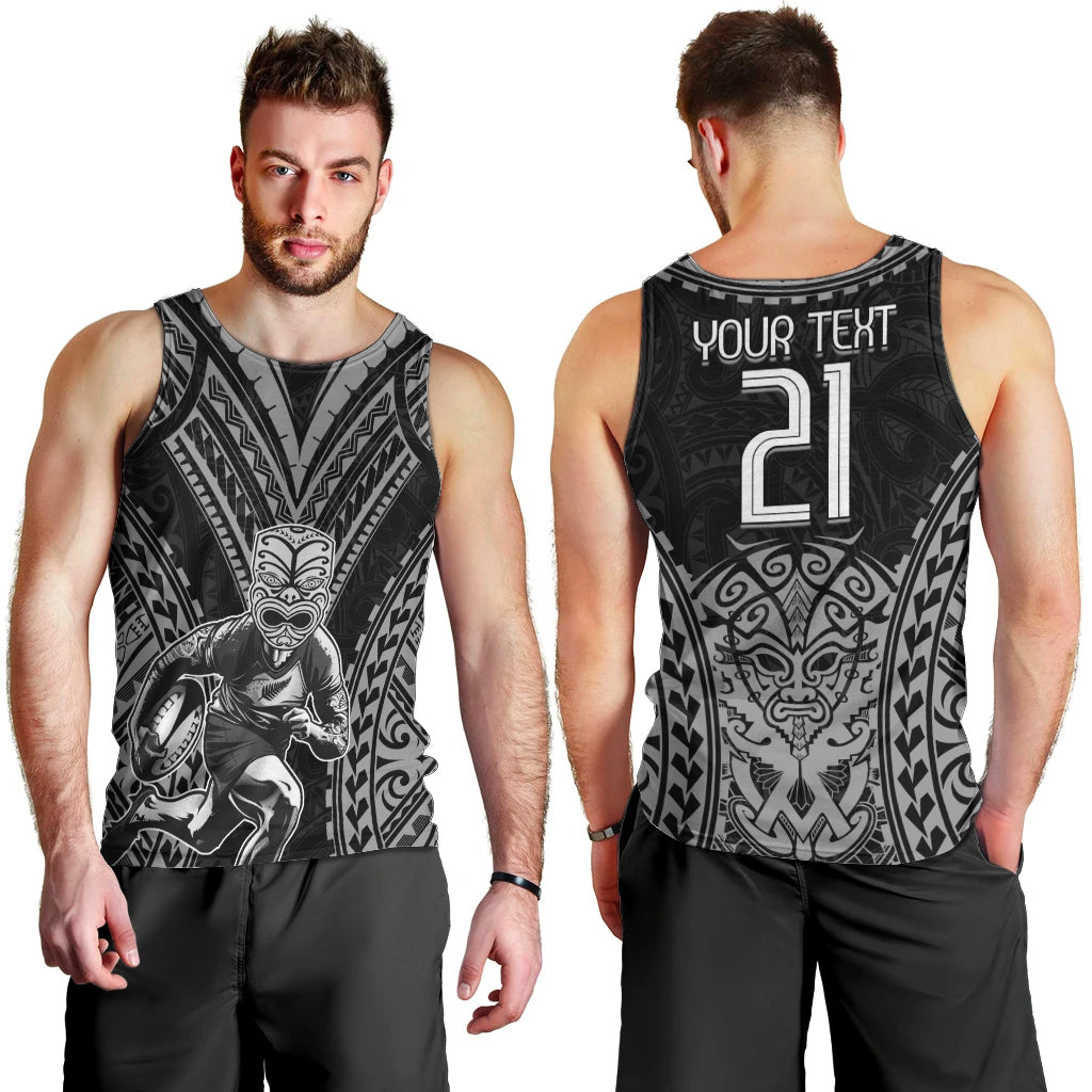 Custom New Zealand Rugby Men Tank Top Maori All Black Warrior Tribal Tattoo - Vibe Hoodie Shop