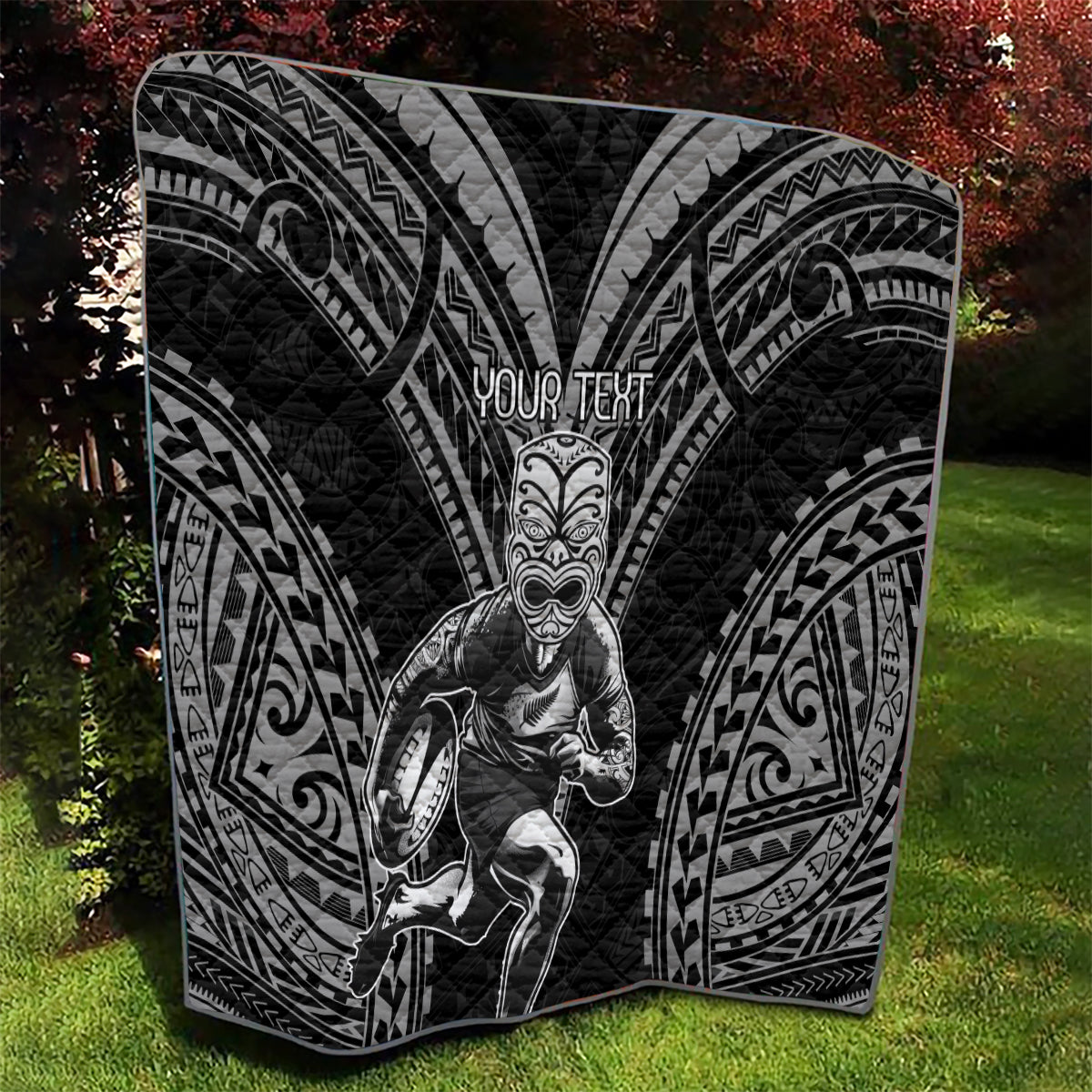 Custom New Zealand Rugby Quilt Maori All Black Warrior Tribal Tattoo - Vibe Hoodie Shop