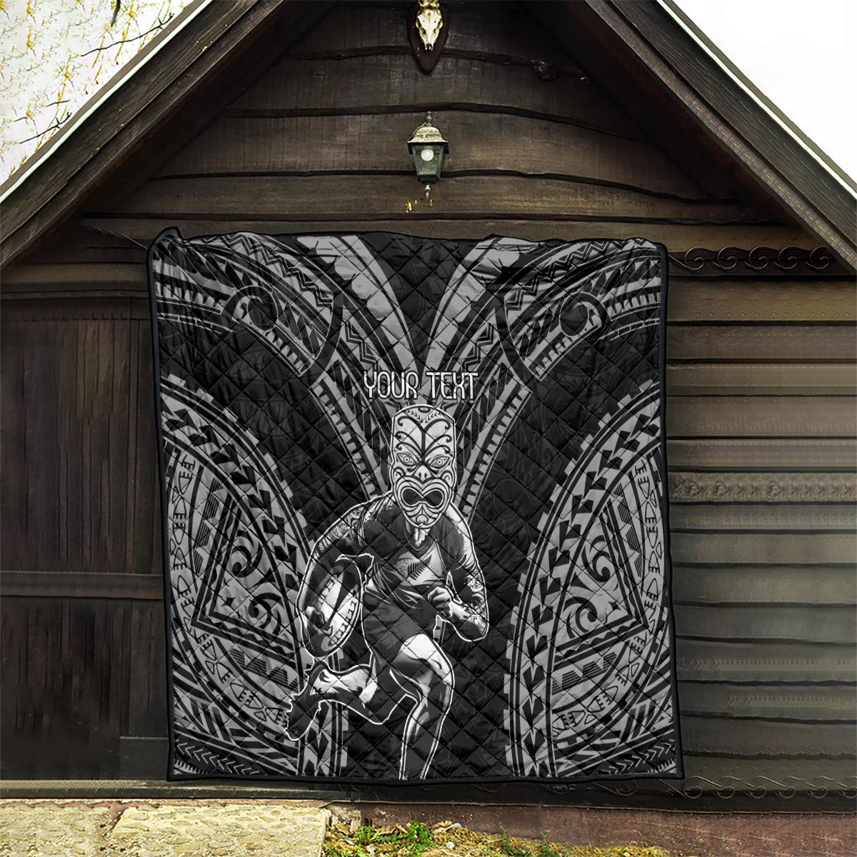 Custom New Zealand Rugby Quilt Maori All Black Warrior Tribal Tattoo - Vibe Hoodie Shop