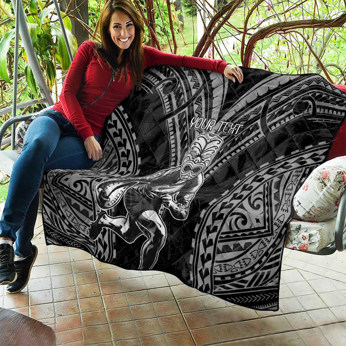 Custom New Zealand Rugby Quilt Maori All Black Warrior Tribal Tattoo - Vibe Hoodie Shop