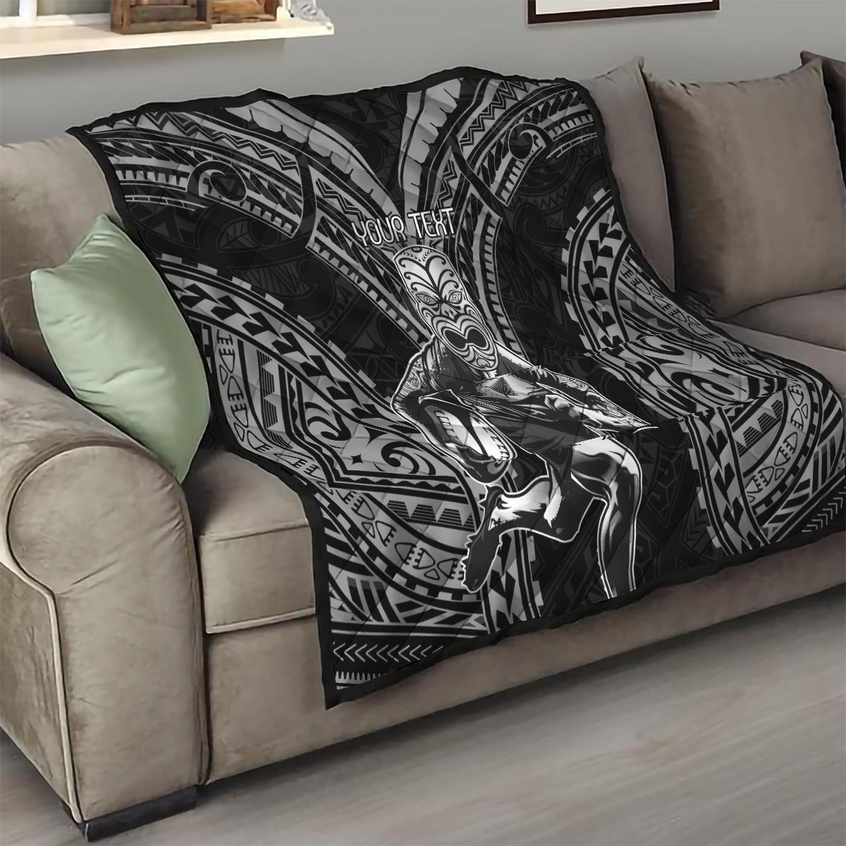 Custom New Zealand Rugby Quilt Maori All Black Warrior Tribal Tattoo - Vibe Hoodie Shop