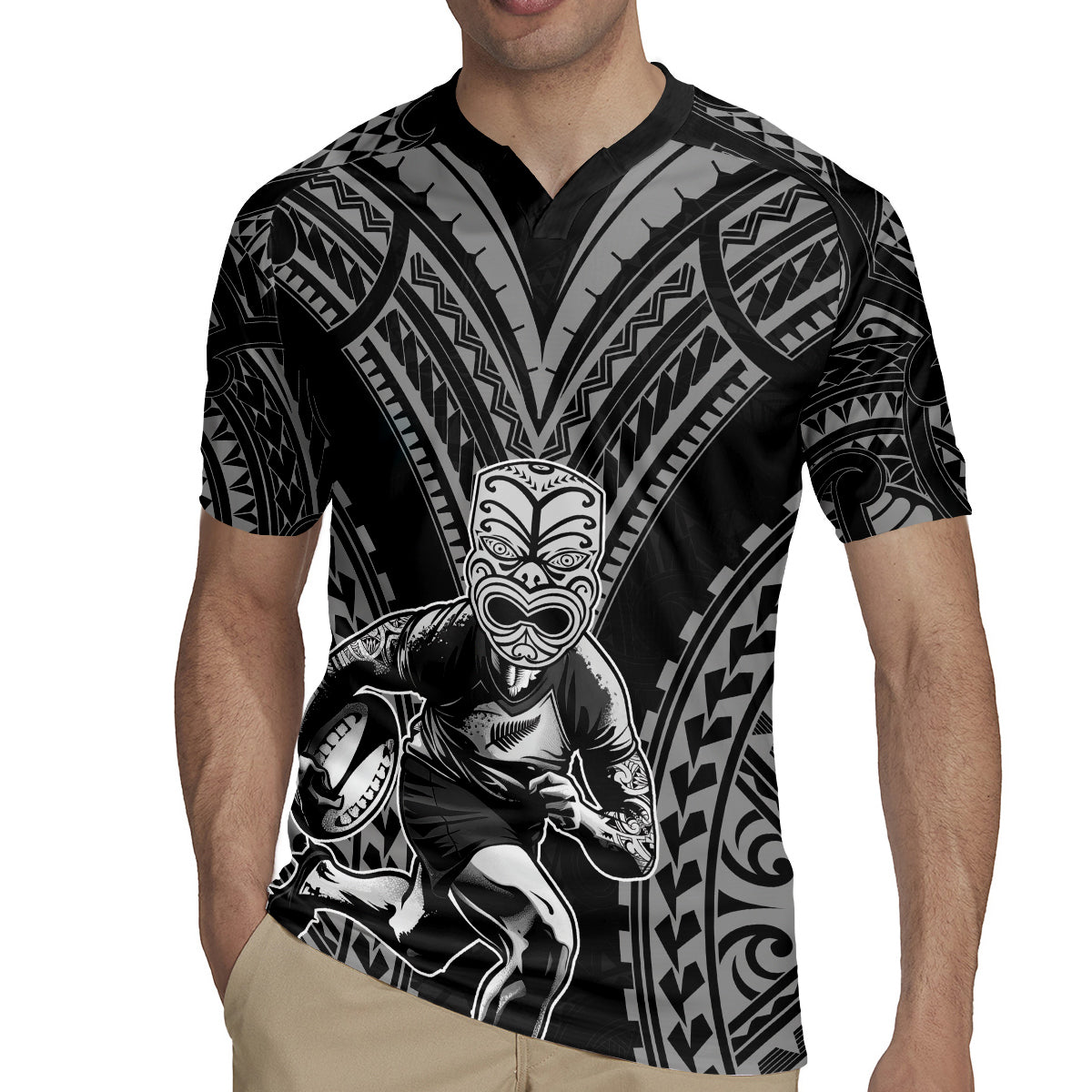Custom New Zealand Rugby Rugby Jersey Maori All Black Warrior Tribal Tattoo