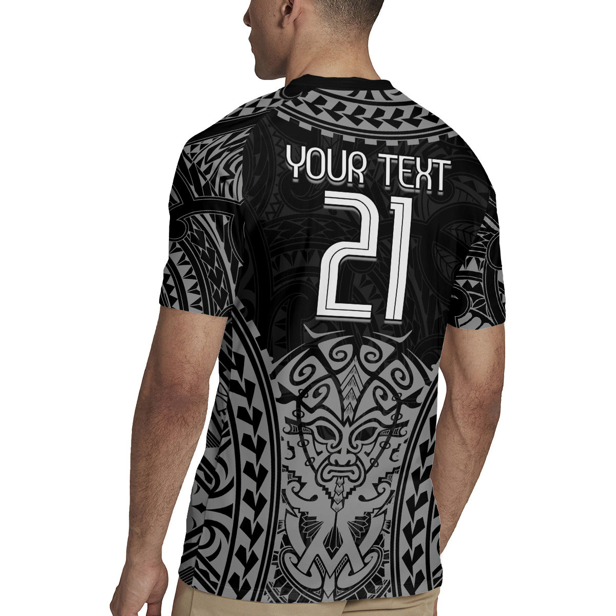 Custom New Zealand Rugby Rugby Jersey Maori All Black Warrior Tribal Tattoo