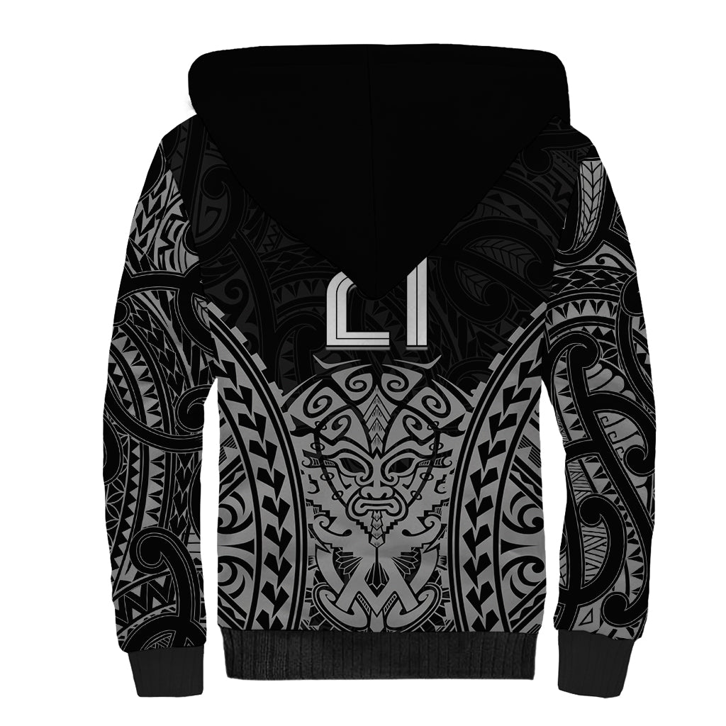 Custom New Zealand Rugby Sherpa Hoodie Maori All Black Warrior Tribal Tattoo - Vibe Hoodie Shop