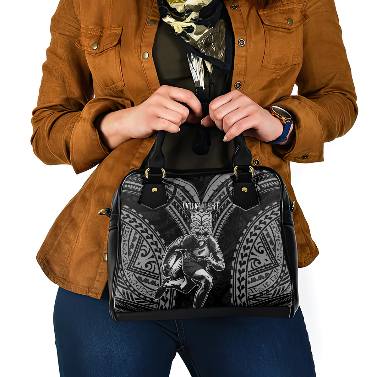 Custom New Zealand Rugby Shoulder Handbag Maori All Black Warrior Tribal Tattoo - Vibe Hoodie Shop