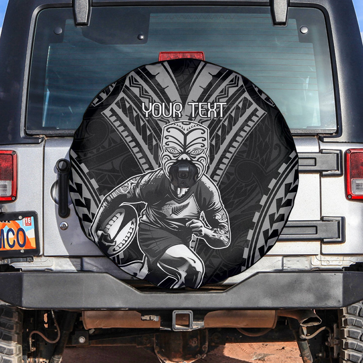 Custom New Zealand Rugby Spare Tire Cover Maori All Black Warrior Tribal Tattoo - Vibe Hoodie Shop