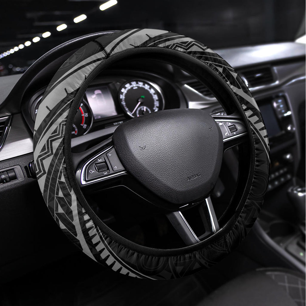 New Zealand Rugby Steering Wheel Cover Maori All Black Warrior Tribal Tattoo