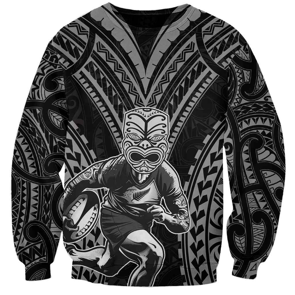 Custom New Zealand Rugby Sweatshirt Maori All Black Warrior Tribal Tattoo - Vibe Hoodie Shop