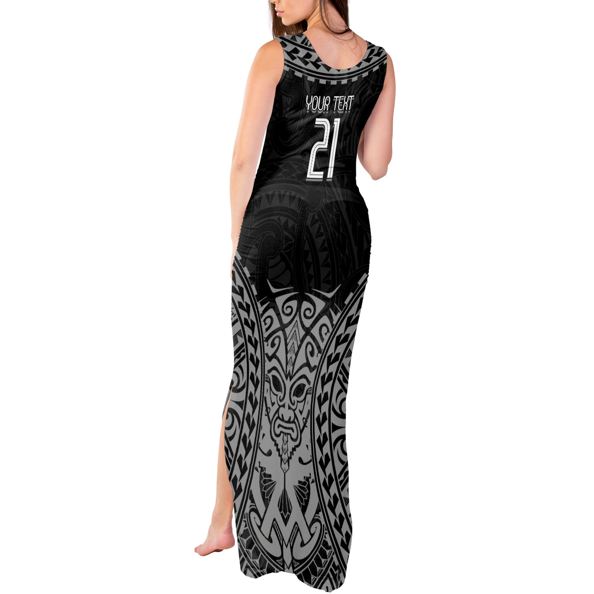 Custom New Zealand Rugby Tank Maxi Dress Maori All Black Warrior Tribal Tattoo