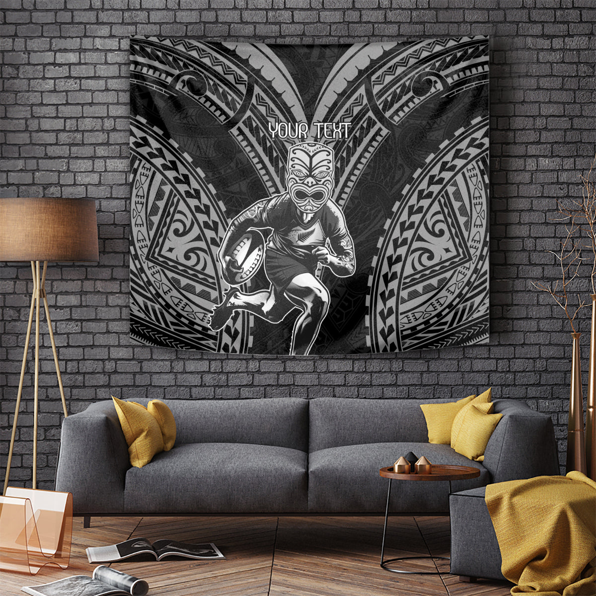 Custom New Zealand Rugby Tapestry Maori All Black Warrior Tribal Tattoo - Vibe Hoodie Shop