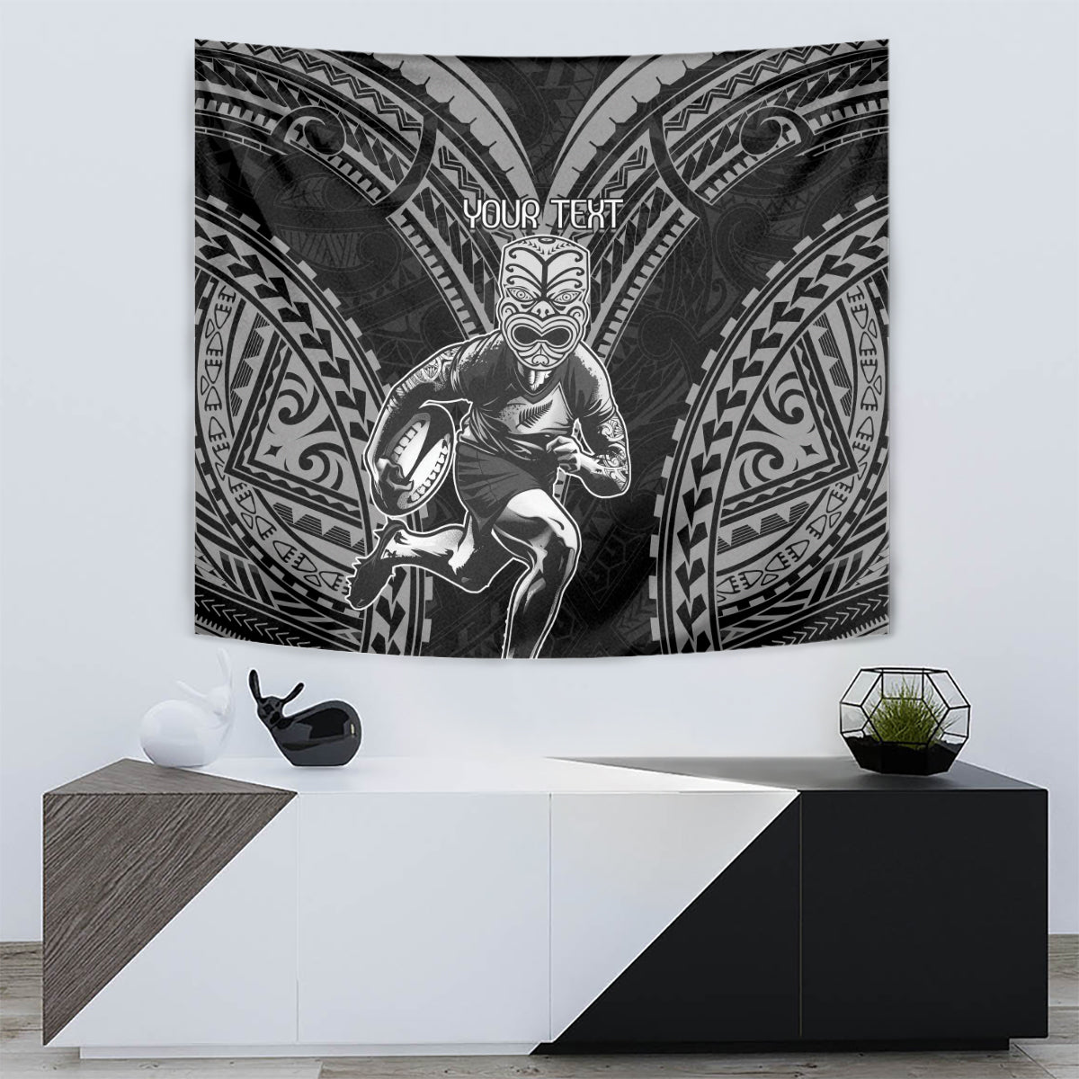 Custom New Zealand Rugby Tapestry Maori All Black Warrior Tribal Tattoo - Vibe Hoodie Shop