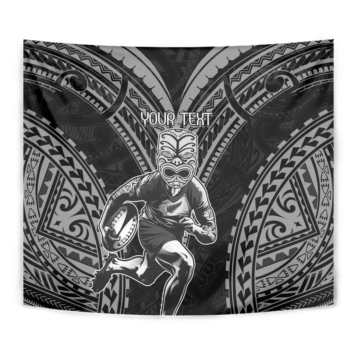 Custom New Zealand Rugby Tapestry Maori All Black Warrior Tribal Tattoo - Vibe Hoodie Shop