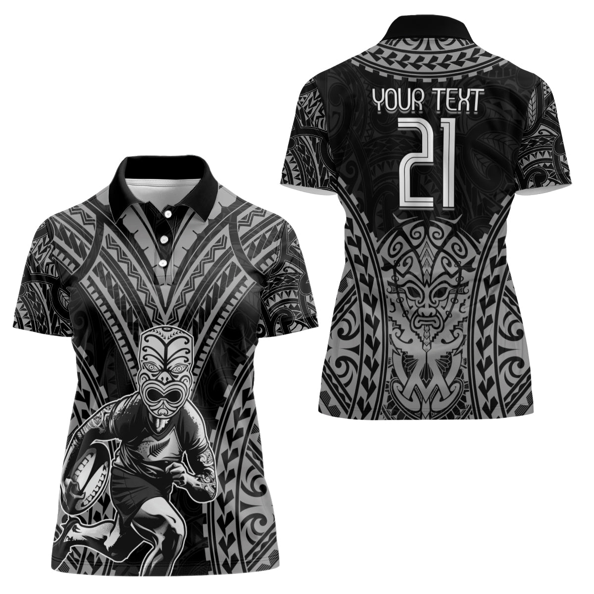 Custom New Zealand Rugby Women Polo Shirt Maori All Black Warrior Tribal Tattoo - Vibe Hoodie Shop