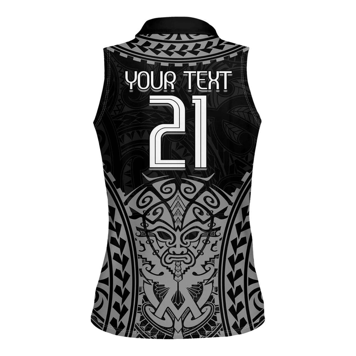 Custom New Zealand Rugby Women Sleeveless Polo Shirt Maori All Black Warrior Tribal Tattoo
