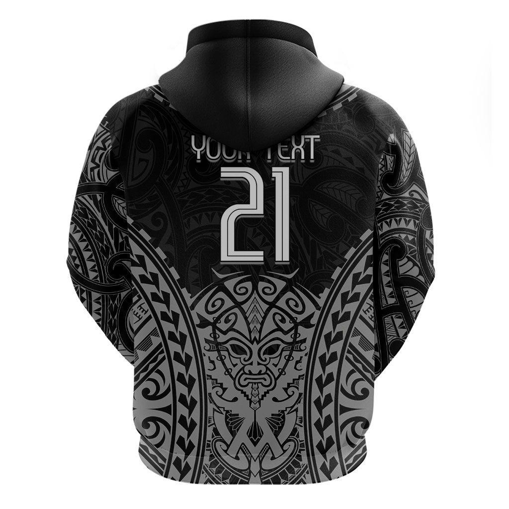 Custom New Zealand Rugby Zip Hoodie Maori All Black Warrior Tribal Tattoo - Vibe Hoodie Shop