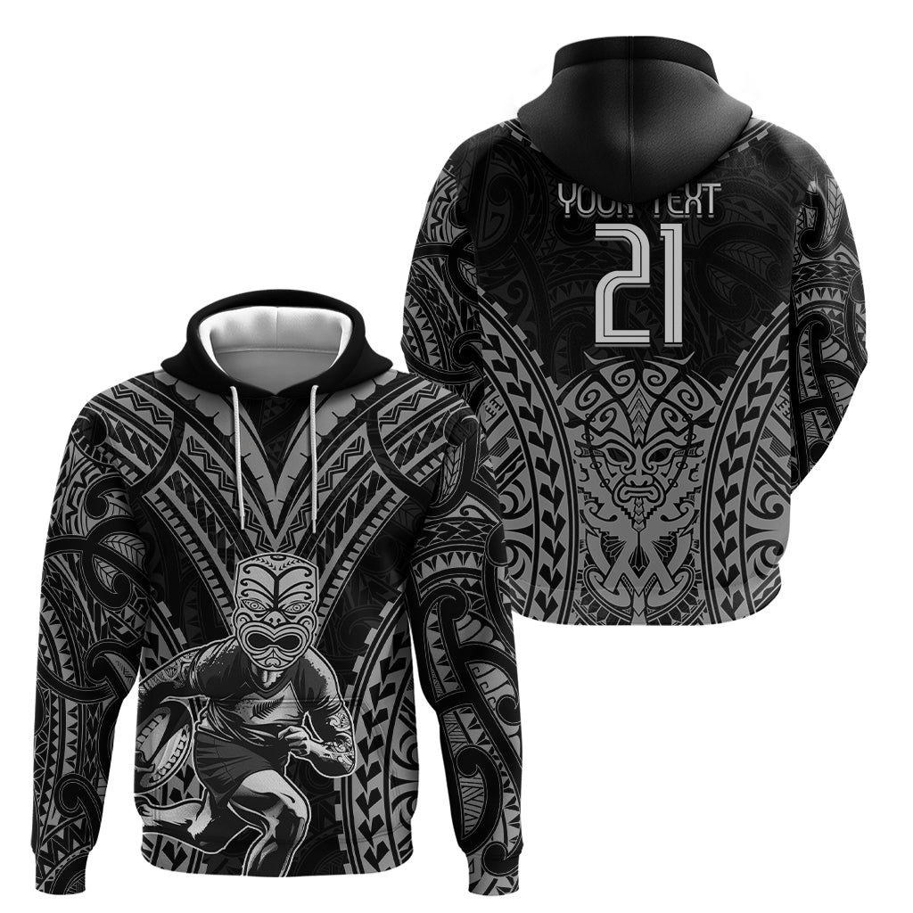 Custom New Zealand Rugby Zip Hoodie Maori All Black Warrior Tribal Tattoo - Vibe Hoodie Shop