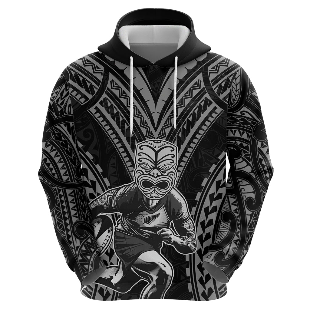 Custom New Zealand Rugby Zip Hoodie Maori All Black Warrior Tribal Tattoo - Vibe Hoodie Shop