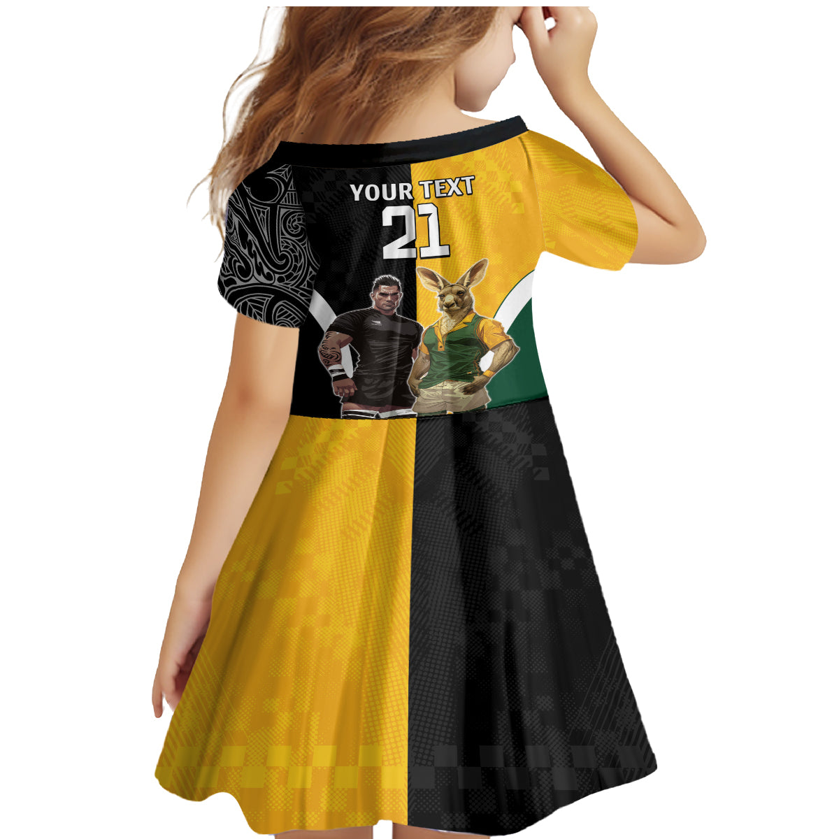 Custom New Zealand and Australia Rugby Family Matching Mermaid Dress and Hawaiian Shirt Kangroo and Maori Warrior Together