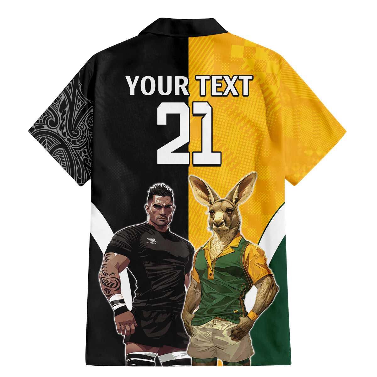 Custom New Zealand and Australia Rugby Family Matching Mermaid Dress and Hawaiian Shirt Kangroo and Maori Warrior Together
