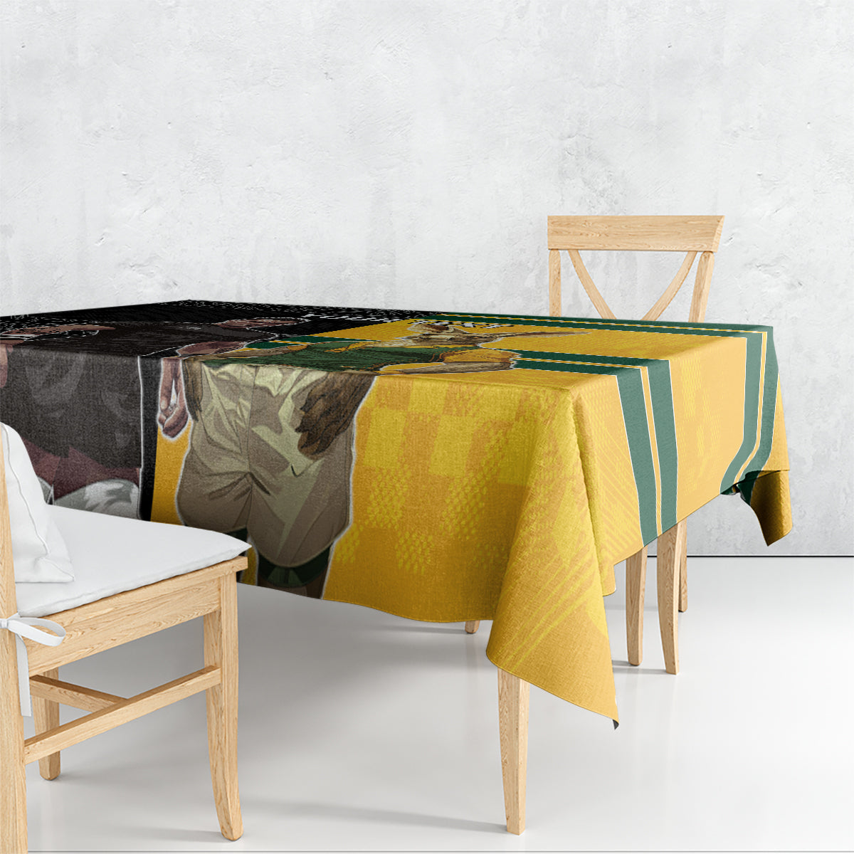Custom New Zealand and Australia Rugby Tablecloth Kangroo and Maori Warrior Together