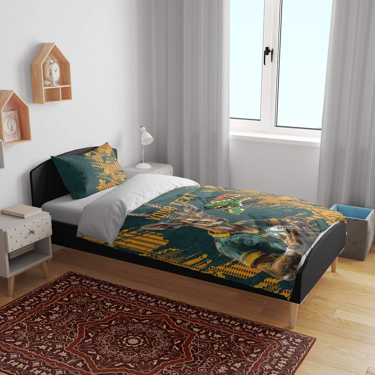 Custom South Africa Rugby Bedding Set The Springboks Mascot Sporty Version - Vibe Hoodie Shop
