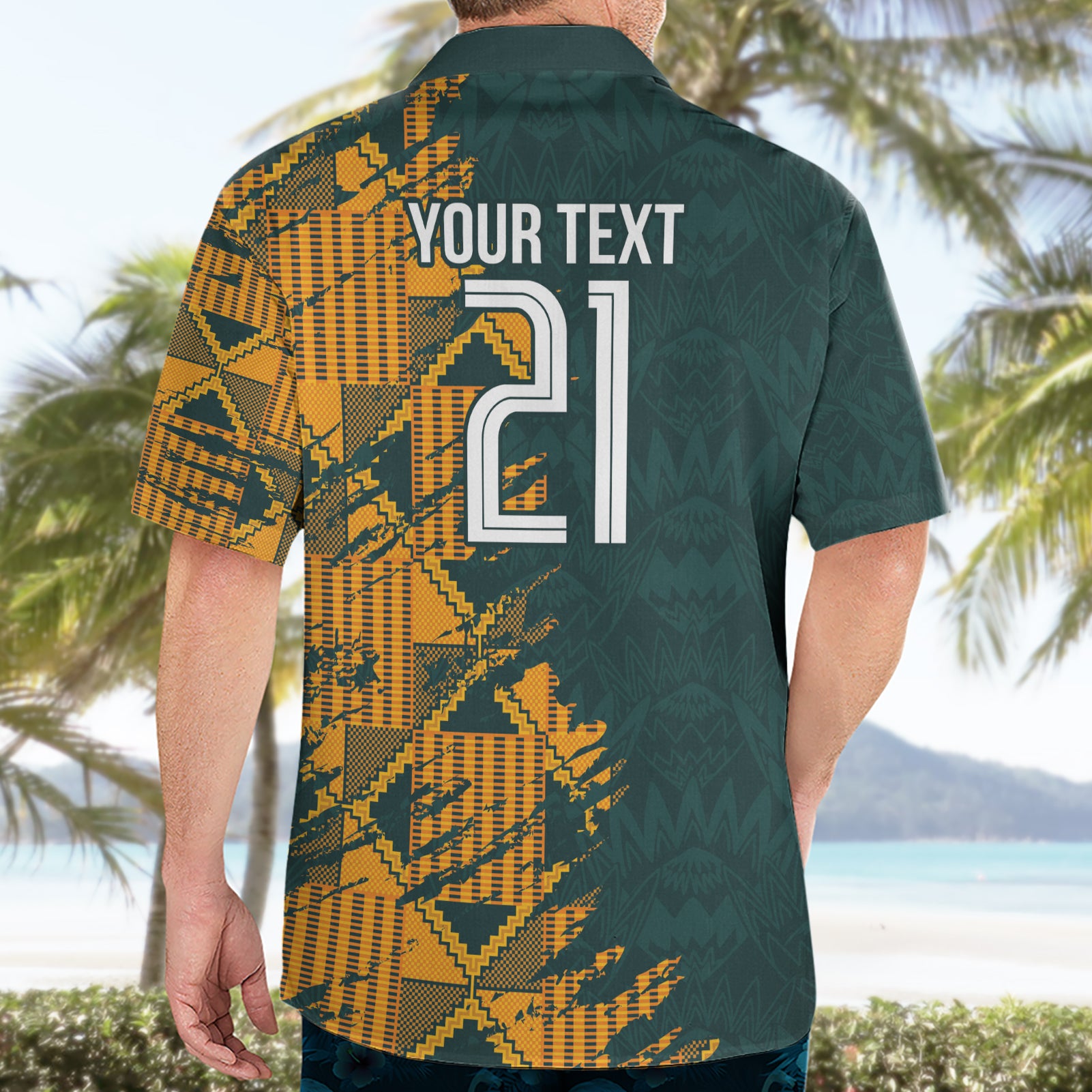 Custom South Africa Rugby Hawaiian Shirt The Springboks Mascot Sporty Version - Vibe Hoodie Shop