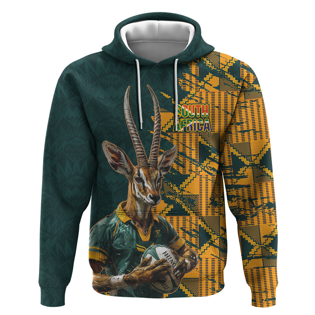 Custom South Africa Rugby Hoodie The Springboks Mascot Sporty Version LT9 - Vibe Hoodie Shop