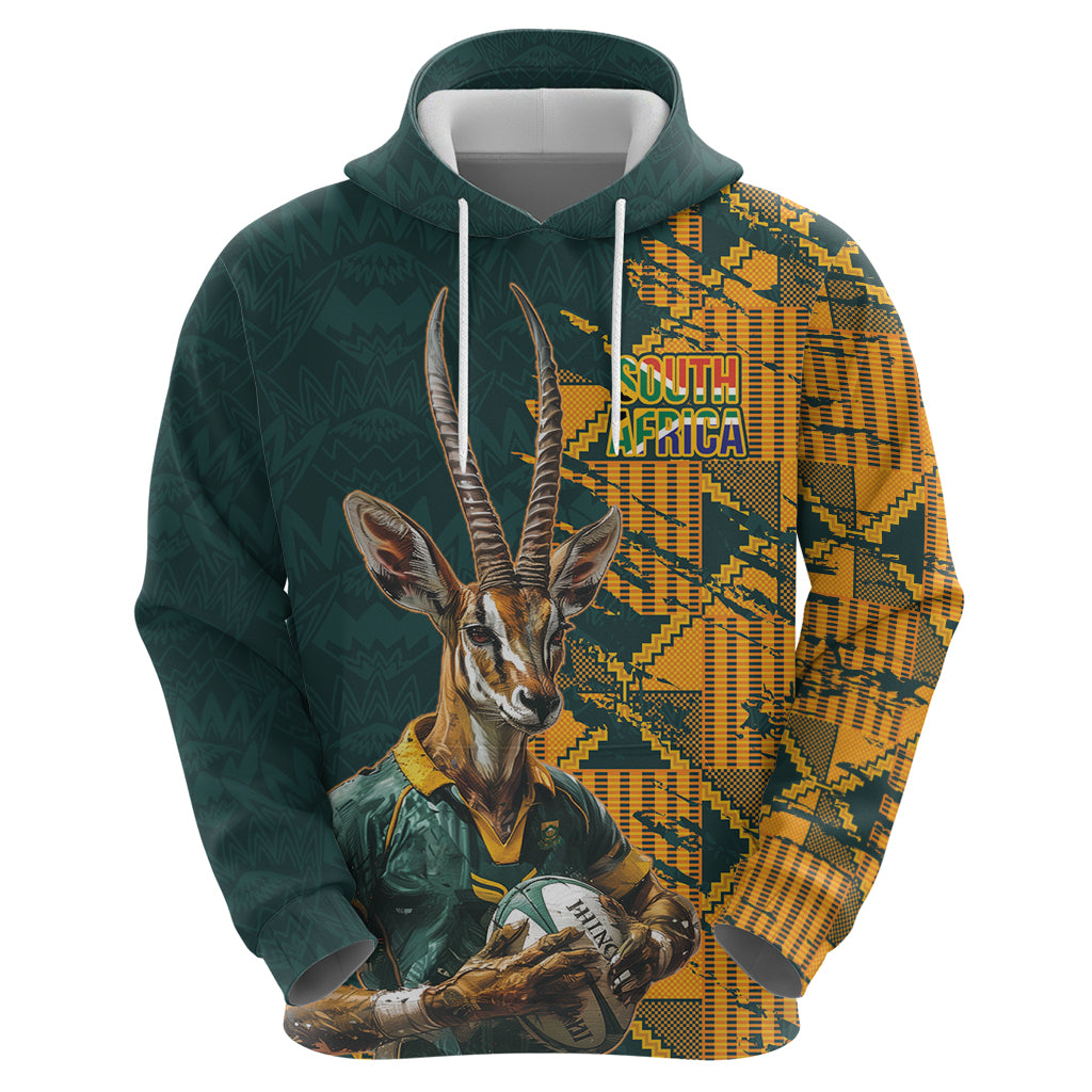 Custom South Africa Rugby Hoodie The Springboks Mascot Sporty Version LT9 - Vibe Hoodie Shop
