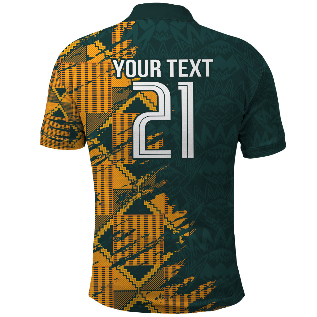 Custom South Africa Rugby Polo Shirt The Springboks Mascot Sporty Version LT9 - Vibe Hoodie Shop