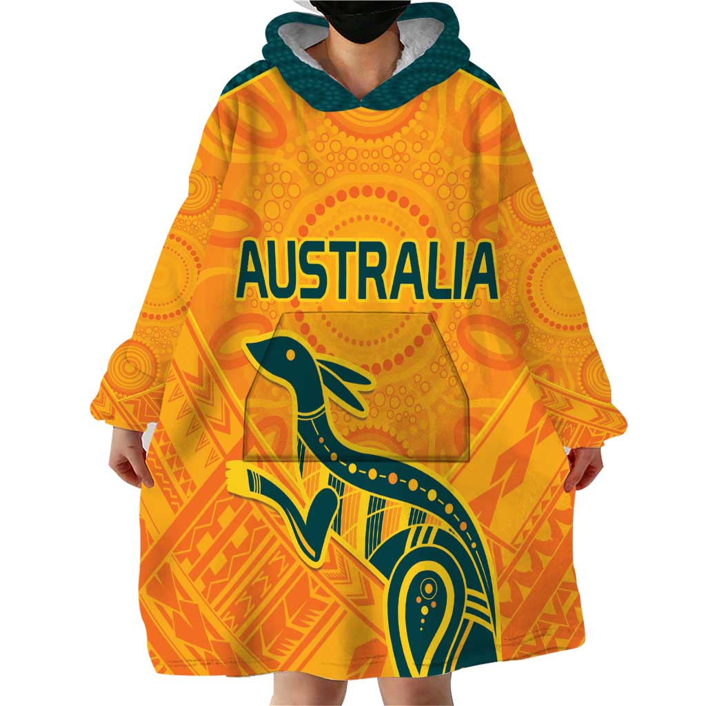 Custom Australia Rugby Wearable Blanket Hoodie Summer Paris 2024 - Vibe Hoodie Shop