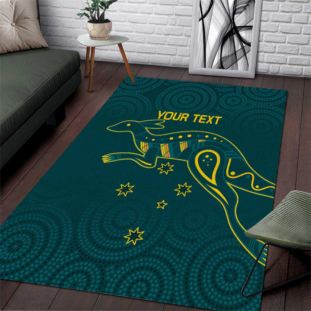 Custom Australia Rugby Area Rug Proud of Aussie Kangaroo - Vibe Hoodie Shop