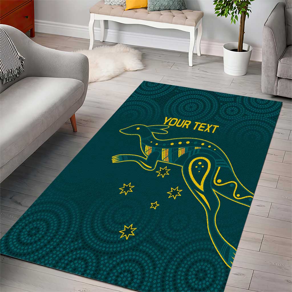 Custom Australia Rugby Area Rug Proud of Aussie Kangaroo - Vibe Hoodie Shop