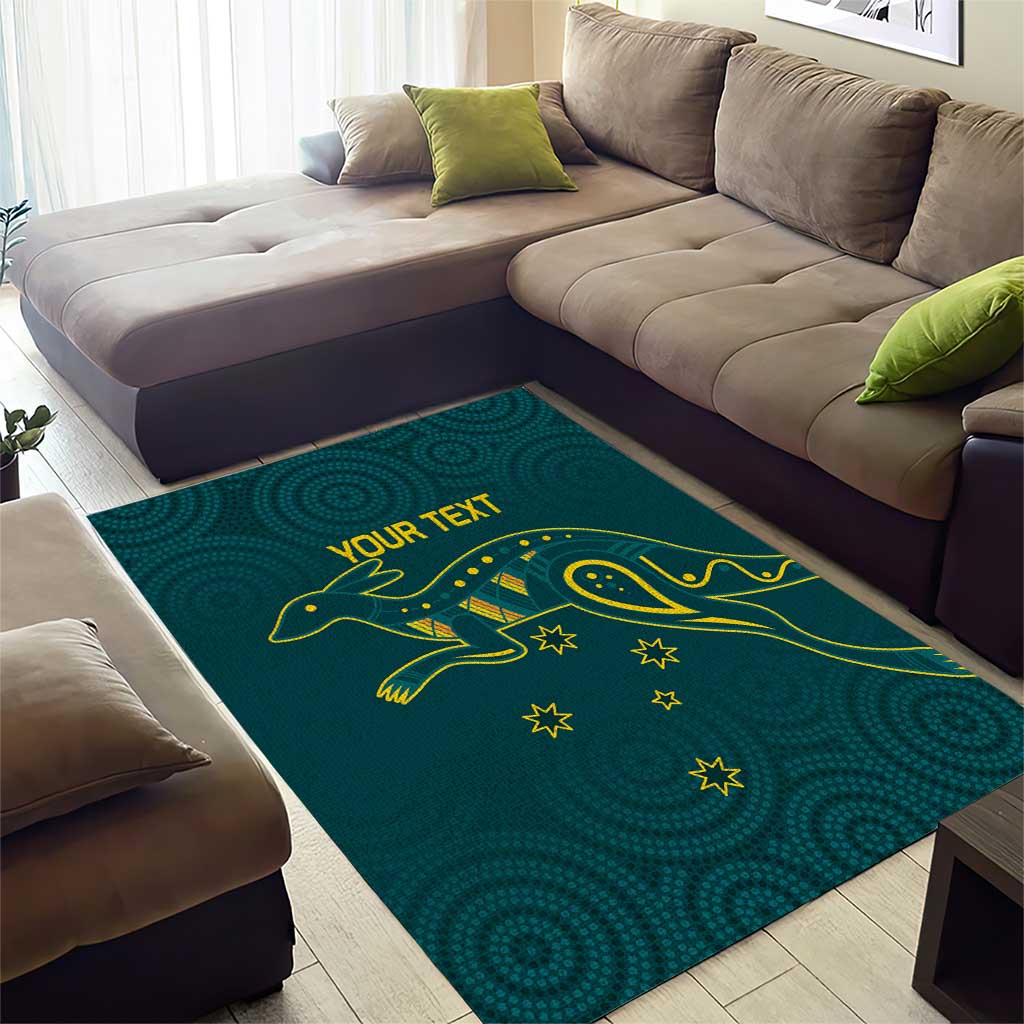 Custom Australia Rugby Area Rug Proud of Aussie Kangaroo - Vibe Hoodie Shop