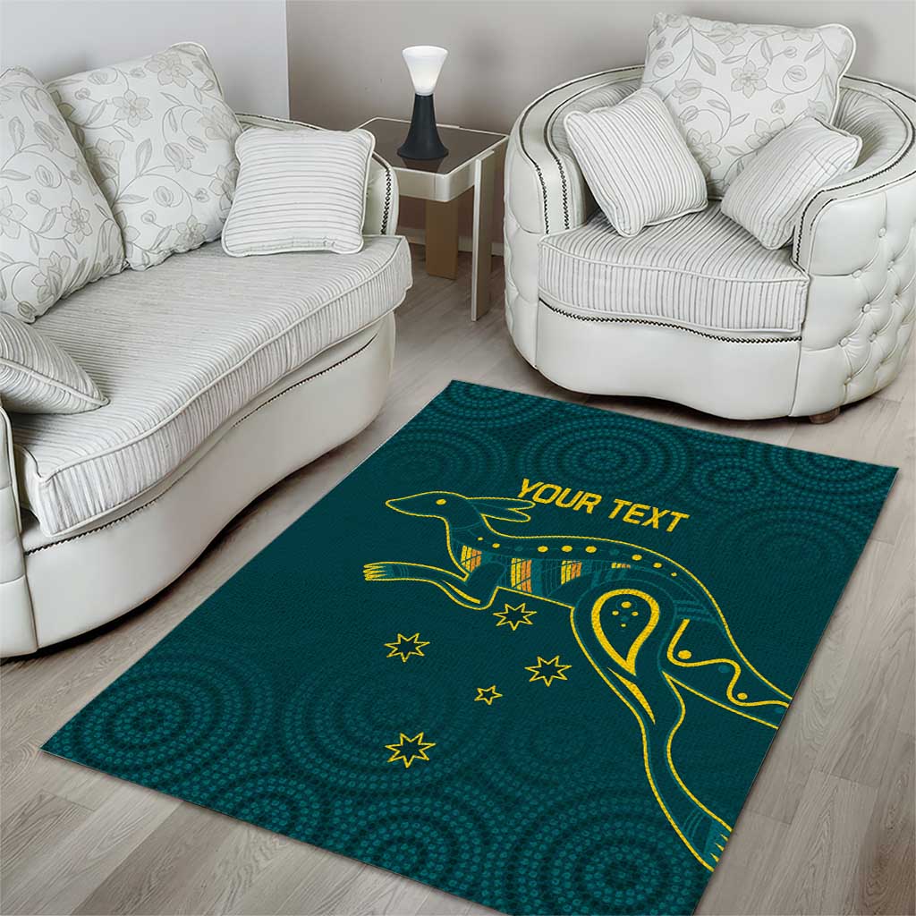 Custom Australia Rugby Area Rug Proud of Aussie Kangaroo - Vibe Hoodie Shop