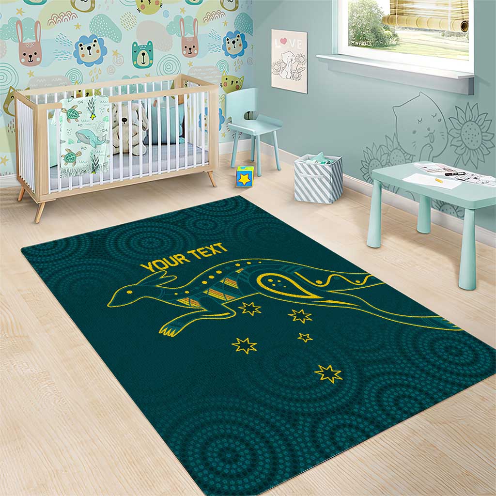 Custom Australia Rugby Area Rug Proud of Aussie Kangaroo - Vibe Hoodie Shop