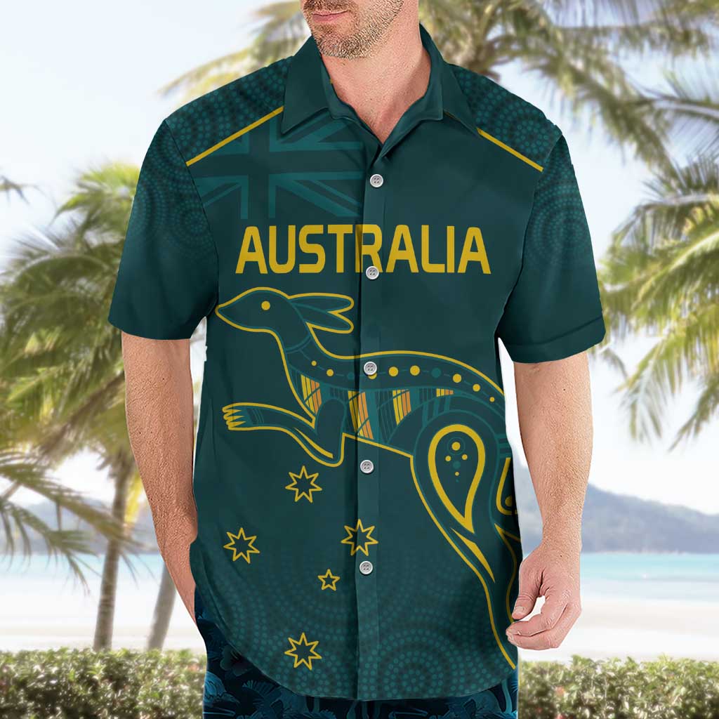 Custom Australia Rugby Hawaiian Shirt Proud of Aussie Kangaroo - Vibe Hoodie Shop